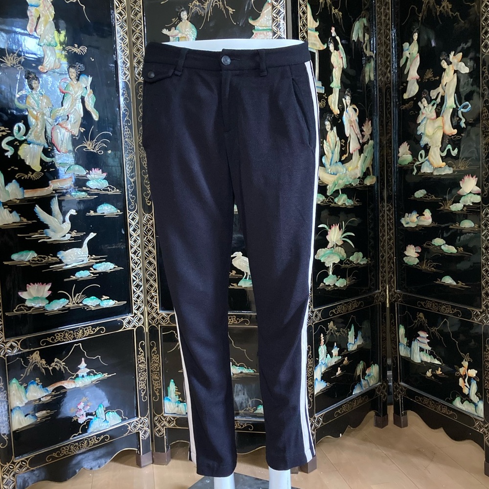 Rag & bone black white side striped pants trousers,chines jeans 6 8